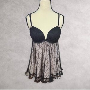 La‎ SENZA Black Polka Dot Chemise